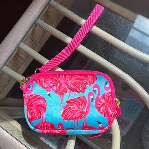 Lilly Pulitzer zippered wallet with flamingo print